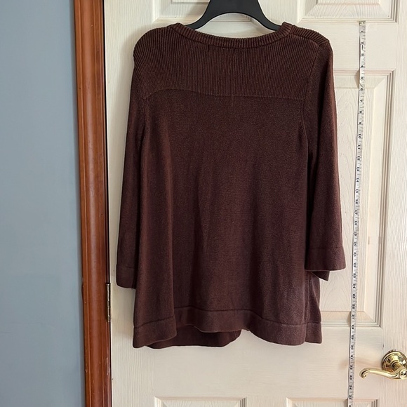 R.E.Q. required to wear-size M-chocolate brown-three button sweater cardigan - Picture 2 of 10